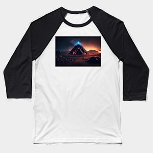 Alien Pyramid 001 Baseball T-Shirt